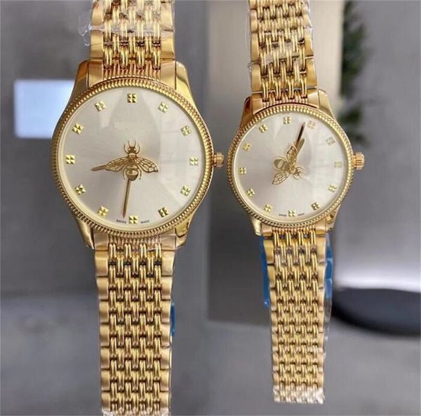 Yeni Fabrika Arı Kadınları Erkekler Kuvars Pil İzler 30mm 38mm Yüksek Kaliteli Moda Lüks 316L Paslanmaz Çelik Çiftler 5atm Su Geçirmez Nice Model Bilek saatleri