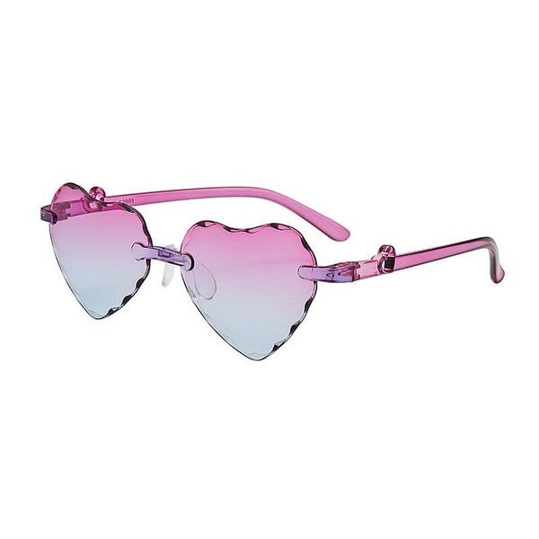 Montature per occhiali da sole Moda Bambini a forma di cuore Ragazze Senza montatura LOVE Lenti trasparenti oceano Occhiali da sole Oculos UV400Fashion