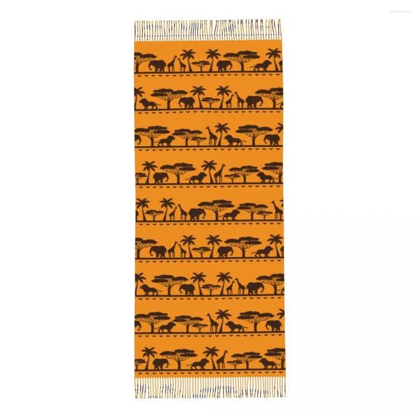 Schals Frauen Schal Quaste Kopf Wraps African Ethnic Tiermuster Femme Dünn Herbst Frühling Winter Bandana