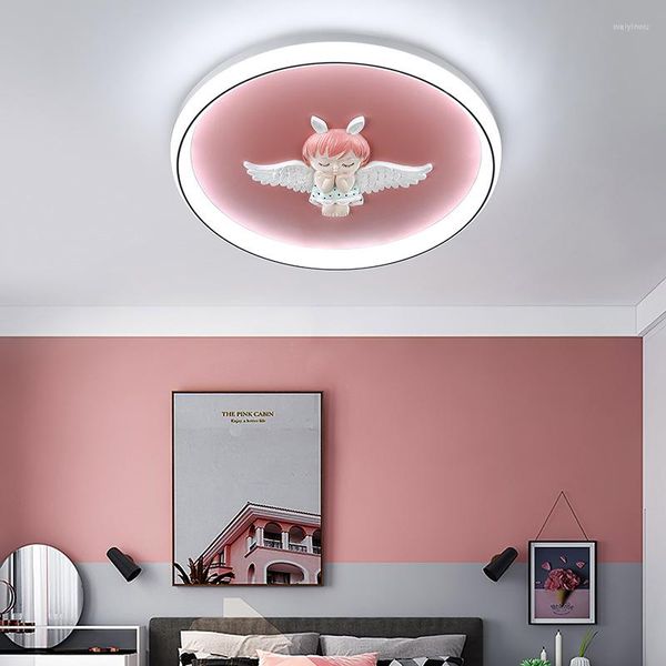 Deckenleuchten Modern Minimalist Space Astronaut Boy Schlafzimmerlampe Pink Warm Angel Eye Protection LED Mädchenzimmer Kinderlampen