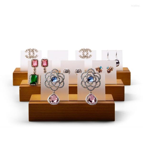 Sacchetti per gioielli Prodotto Porta orecchini Legno massello Acrilico Slot per schede Tipo Display retrò di qualità