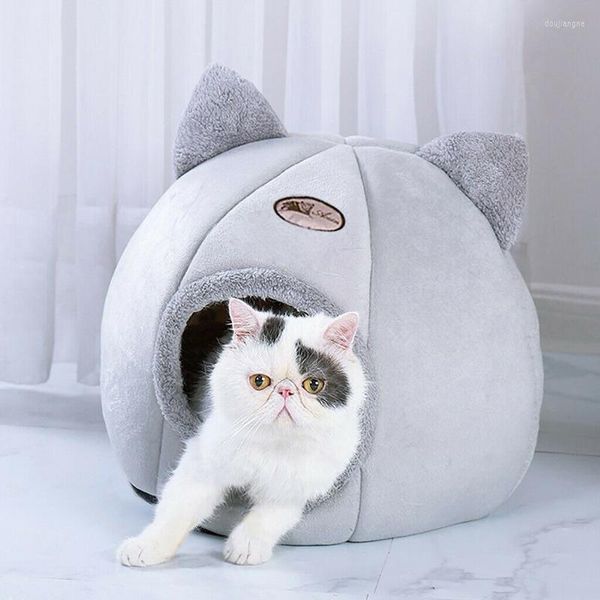 Cat Beds Pet Dog Tent House Kennel Winter Warm Soft Foldable Sleeping Bed Nest DSS899