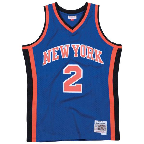 Maglie da basket personalizzate Larry Johnson S-6XL Stitched Mitchell Ness 1998-99 blue Men New York''Knicks''jersey city kids