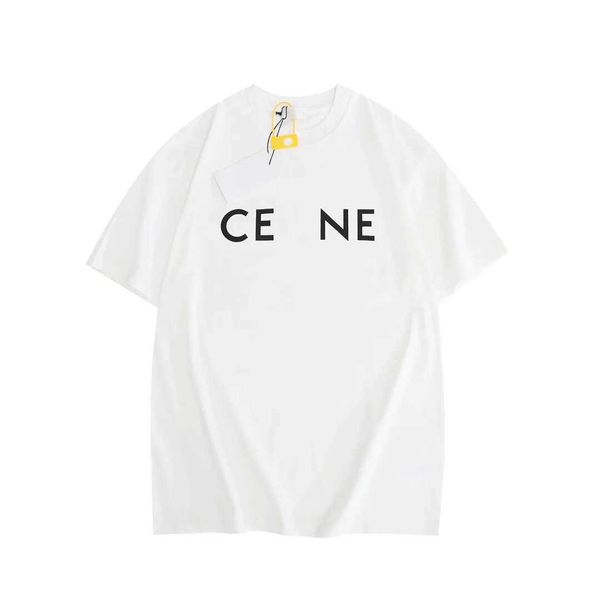 Estate nuovo designer moda classica Celins alfabeto stampato maglietta a maniche corte High Street uomo e donna qualità casual puro cotone coppie stile tmy