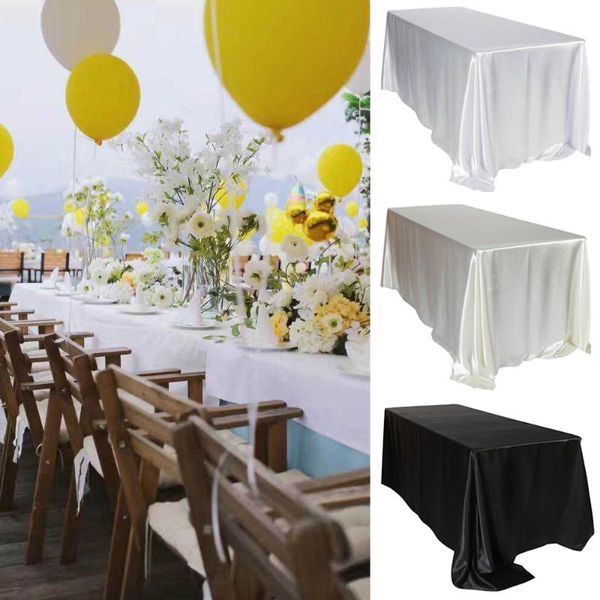 Tala de mesa 228x3335cm Black Wedding Setin Tooloth Party White Rectangle para Eventos de Banquetes de El Decoração