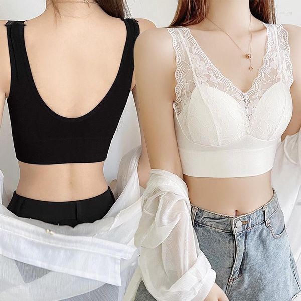 Tanques femininos de lingerie francesa de renda francesa verão fino látex bralette profundamente sutiã para mulheres push up roupas de baixo