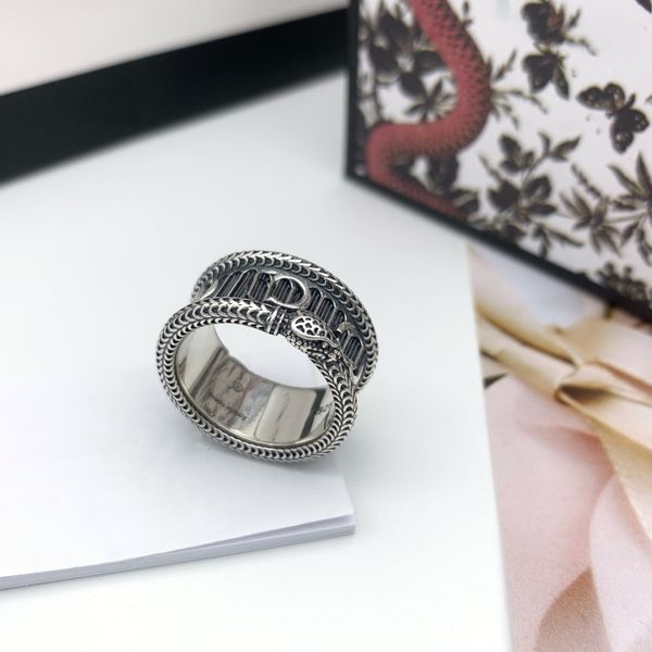Топ S925 покрытием серебряное кольцо для мужчины женщина Змея полосатое кольцо дикое кольцо пара хип-хоп кольца