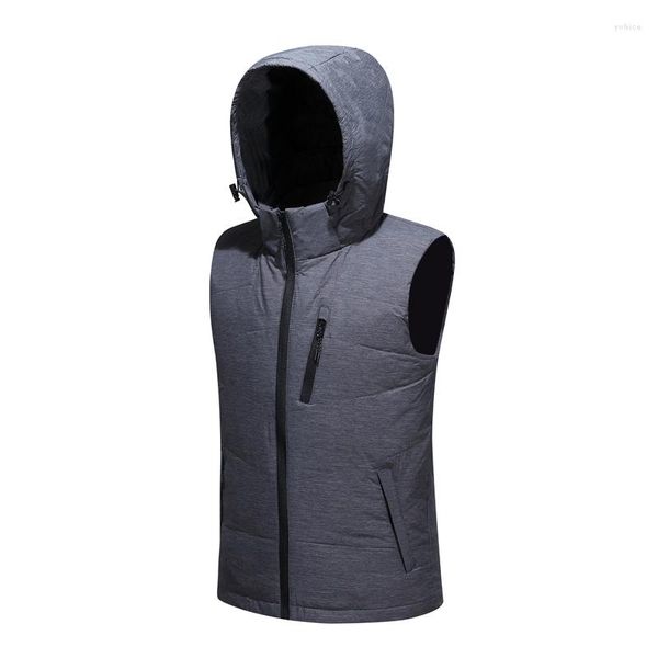 Piumino da uomo di qualità invernale da uomo 90% gilet di anatra bianca maschile gilet di moda con cappuccio da uomo giacca senza maniche tuta sportiva VT-9081