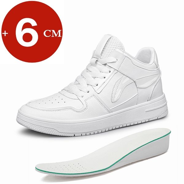 Stivaletti da uomo con plateau in pelle per aumentare l'altezza delle scarpe per uomo sottopiede 6 cm moda più alta ragazza donna alta calzatura rialzata