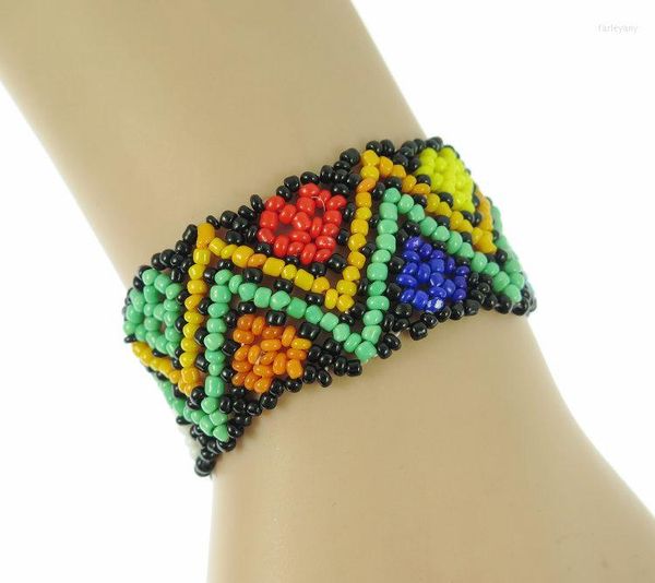 Armreif Handgefertigtes Perlenarmband Hippie Freundschaftsrolle Gehäkelte gewebte Rocailles Doppelwellenarmbänder für Frauen Männer Geschenke