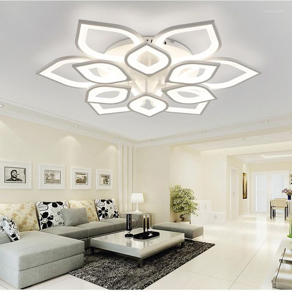 Deckenleuchten Nordic Light Luxus-LED-Lampe für Gang-Esszimmer Acryl Mehrere Köpfe Blütenblatt-Lampenschirm Geeignete Schlafzimmermöbel