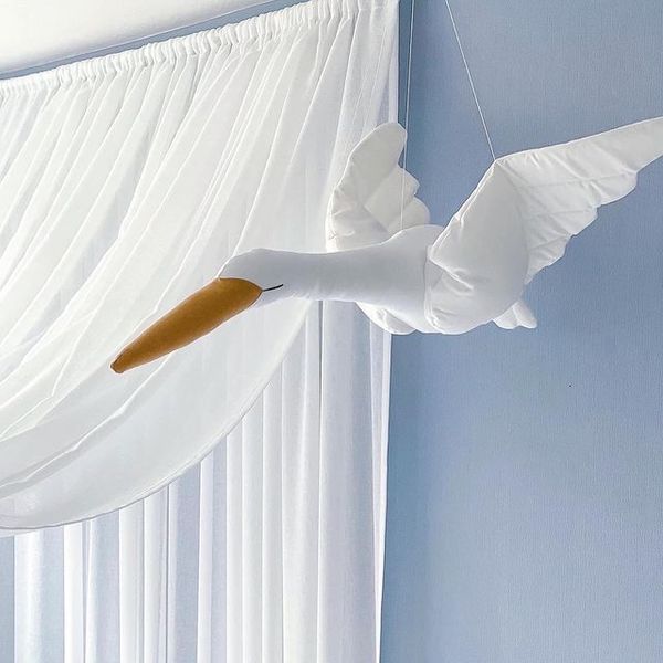 Articoli di novità Creative Swan Impiccagioni Lettino carino con filo di cotone Tessuto per bambole Decorazioni per la casa Nursery Baby Cuscino lenitivo 230428