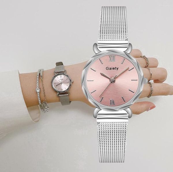 Armbanduhren Mode Frauen Uhr 2023 Marke Silber Zifferblatt Luxus Damen Armbanduhr Mesh Weibliche Uhr Relogio Mujer