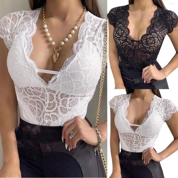 Lingerie de roupas de dormir feminina LOTE MULHER CLACE SEXY LIGH VER MULHO TOPS CASUAL SLIM TOPS MANAGEM CURTO DE MANEIRA VENTAGEM DE PESCO