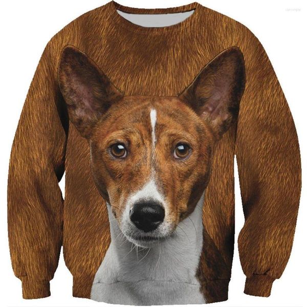 Hoodies für Herren, Haustiere, Liebhaber, Sweatshirt, Basenji-Hund, 3D-Druck, Weihnachtsgeschenk, Pullover, Frühling/Herbst, Unisex, langärmelig, Rundhals, Großhandel