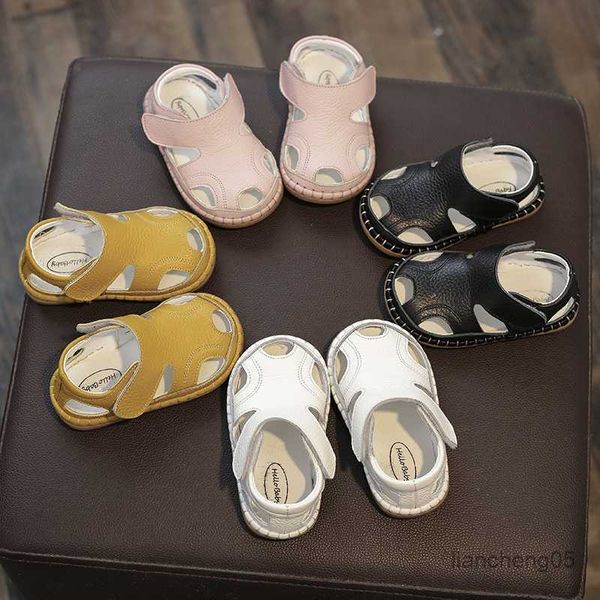 Sandalen Superweiche Echtleder-Babysandalen Atmungsaktive Echtlederschuhe Säuglingsbaby-Strandsandalen Kleinkinder erster Wanderer Kinder