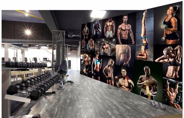 Sfondi Murale personalizzato Carta da parati 3d Bodybuilding Boxe Palestra Poster Bar Sfondo Pittura murale Murales per 3 D