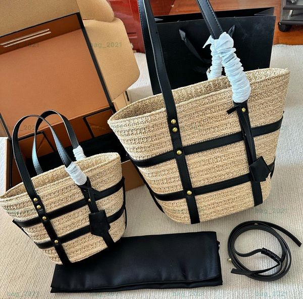 Bolsas de grife PANIER Palha Trançada Ráfia Feminina 2023 Verão Novos Luxos Bolsa Tote Bolsa Bolsas Bolsas de Ombro Bolsas de Praia de Alta Qualidade