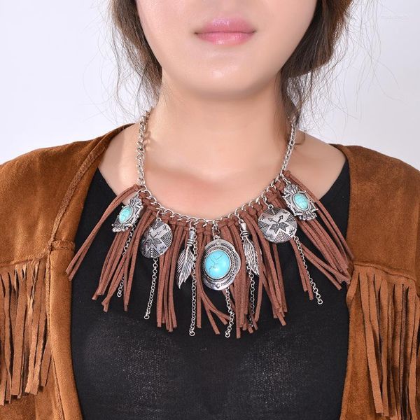 Cadeias 2023BoHemian Western Style Fringe Jóias Jóias Mulheres Boho