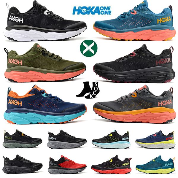 Moda 2023 Hoka One Challenger ATR 6 Exterior Space Runner Sapatos Provincial Blue Cenout Atlantis Blue Triple Black Tomilho Homens Mulheres Viciante Tênis ao ar livre