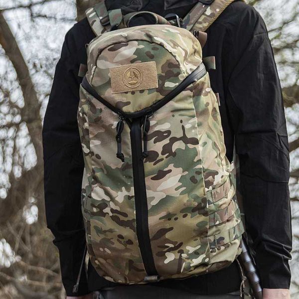 Mochilas Pacote Tático Tactical Camo Backpack Exército Treinamento de Fã de Combate Bag Militar de Caminhadas ao ar livre Desert Rucksack J230502