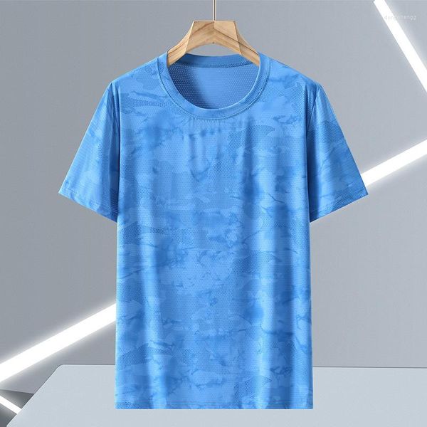 Herren T-Shirts Sommer Lce Seide Schnelltrocknend Herren T-Shirt Dünn Lässig Fett Lose Kurze Ärmel Plus Größe 12XL 11XL 10XL 9XL 8XL 7XL