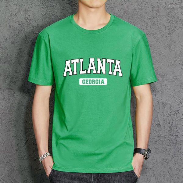 Magliette da uomo Atlanta Georgia Stampa T-shirt da uomo in cotone T-shirt oversize Grafica di qualità Streetwear Comodo abbigliamento da uomo firmato