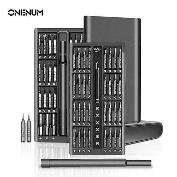 Отвертки ONENUM 63 в 1, набор прецизионных отверток Phillips Torx, магнитные биты, портативный ремонтный набор ручных инструментов для ноутбука, мобильного телефона
