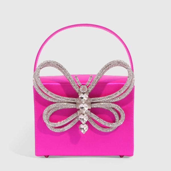 Bolsas de noite 2023 Bolsa de designer de luxo Bolsa de cetim da mulher Bolsa de diamante de Butterfly Bolsa e bolsas de embreagem de cristal para mulheres 230427