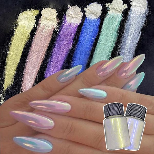 Nail Glitter Shimmer Aurora Powder Neon Ultra Fine Reibstaub Chrome Mirror Pigment Holographic Polish Dekoration