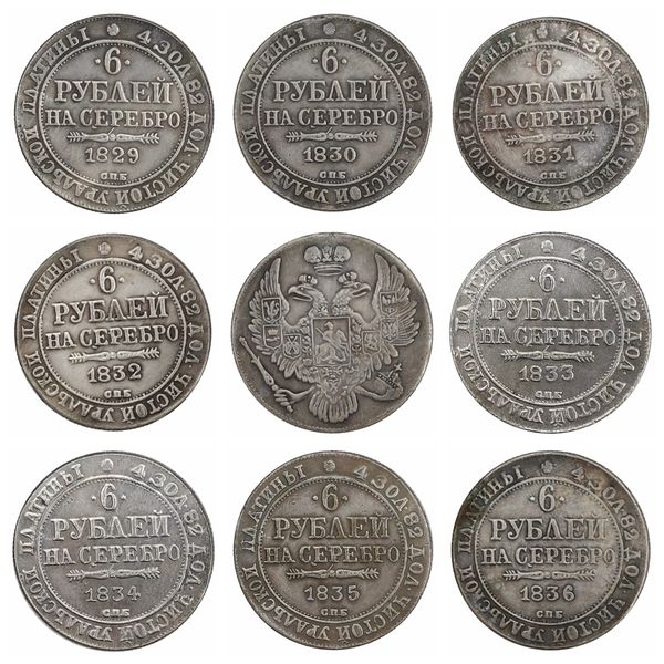 1829-1836 RUSSLAND 6 PLATIN Münzen Kopie