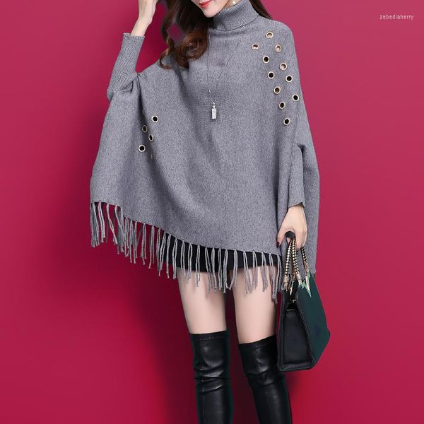 Lenços mais recentes gurtleneck crochet poncho de manga longa com suéter de pulôver de capa de inverno de inverno