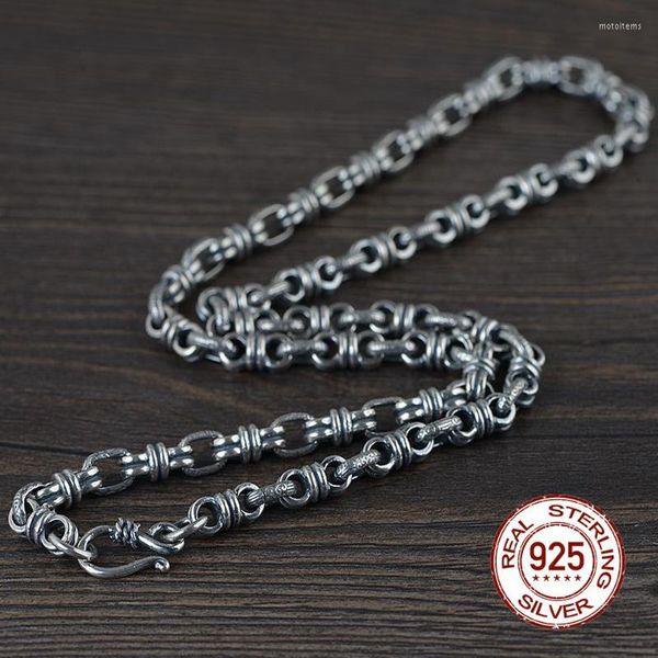 Цепи 925 Серебряные серебряные серебряные винтажные ожерелья веревочной веревки тайские двойные круглые сети мужчины женские ювелирные украшения