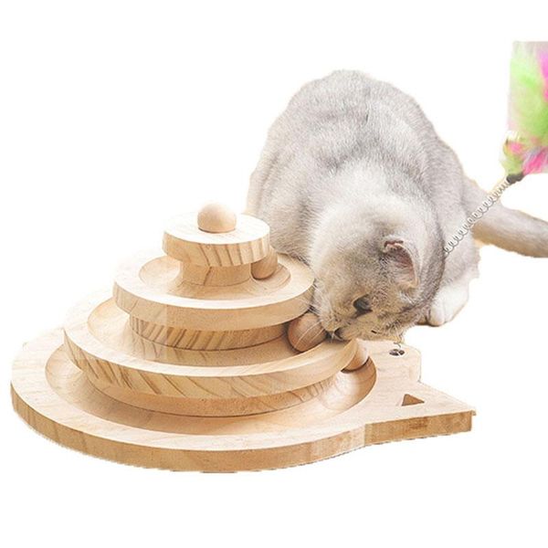 Spielzeug Spielzeug Interaktive Massivholz Drehscheibe Bewegen Maus für Katze Lustige Haustiere Zubehör für Katze Stick Scratcher Spielzeug für Katzen liefert