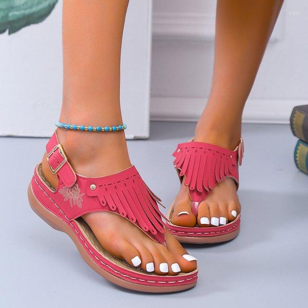 Сандалии 2023 летние женщины с ремонтом женских квартир открытые пальцы на ногах с твердыми повседневными туфель