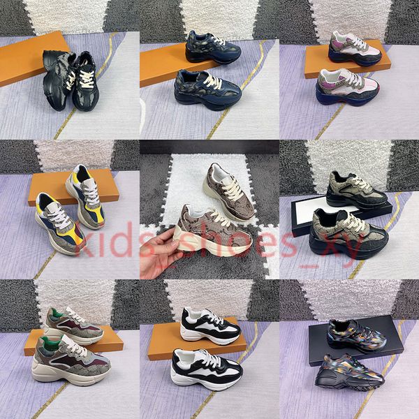 Designer per bambini Scarpe casual Casual Casual Boys Rhyton Boys Sneakers per estern【code ：L】gucci kids designer Rhyton Dad shoes toddler shoes