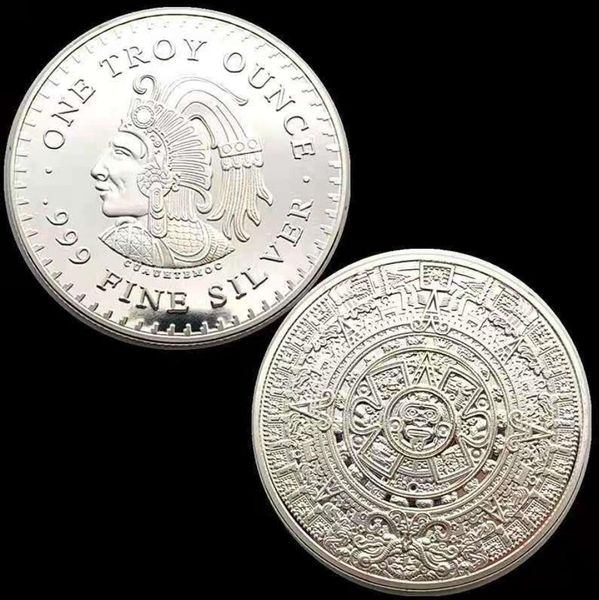 Monete d'argento del Messico UN'ONCIA TROY Collezione di monete del calendario Maya Moneta commemorativa Moneta fortunata Moneta sfida