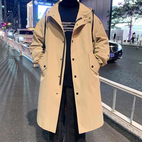 Jackets masculinos Autumn Men Men Trench Coat Casat Moda Moda sobretudo casual Slim Fit Windbreaker Solid Long