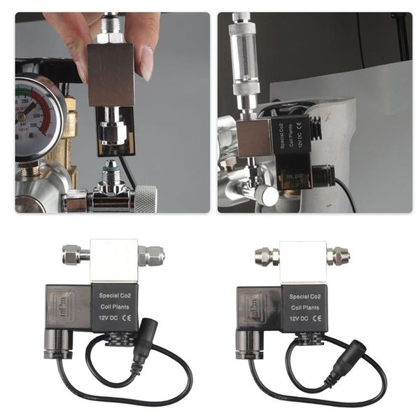 Ausrüstung CO2-Magnetventil DC 12 V Ausgang Aquarium CO2-Reglersystem Elektrisches Niedertemperatur-Magnetventil für Aquarien