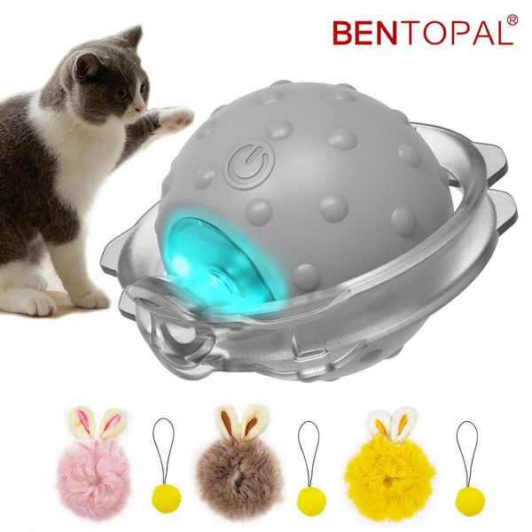 Brinquedos bentopal inteligente interativo gato brinquedo bola robótico automático brinquedos para gatos internos rolamento elétrico bolas más recarregável