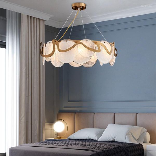 Люстры светодиодная подвесная лампа постмодернистская люстра роскошный дым серой потолок для спальни столовая кухня эль