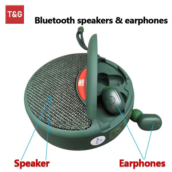TG808 Bluetooth-Lautsprecher Mini-Funkkopfhörer 2 in 1 Tragbarer Soundbox-Subwoofer Stereo-Freisprech-Multifunktions- / TF-Karte