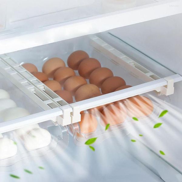 Bottiglie di stoccaggio Organizzatore di uova Scatola di prodotti freschi con rotolamento automatico 18 Forniture per frigorifero con capacità di griglia per contenitore del frigorifero