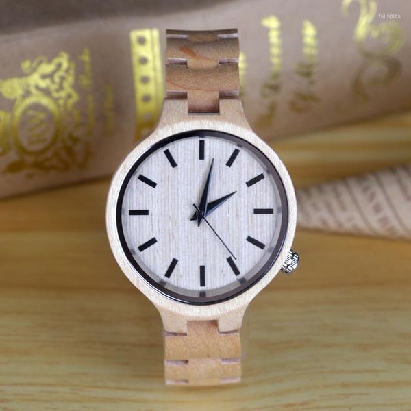 Armbanduhren Top Luxus Holz Quarzuhr Für Männer Mode Kreative Einfache Holzmaserung Große Herrenuhren Männlich Relogio Masculino