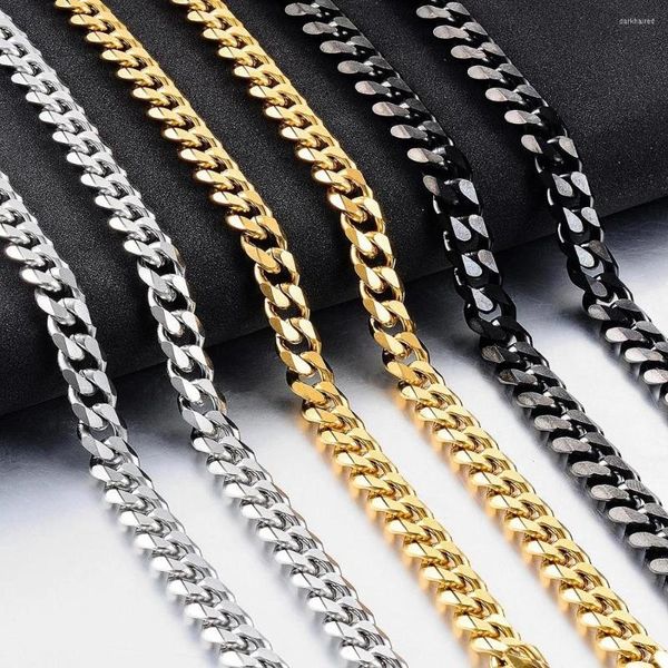 Ketten Top-Qualität Polierprozess Edelstahl Panzerkette Punk kubanische Halskette für Männer Frauen Miami Custom Jewelry