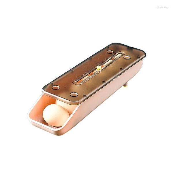 Bottiglie di stoccaggio Frigo Organizer Box Slide Cassetto per uova Contenitore Scaffale Coperchio trasparente Utensile da cucina per frutta e verdura