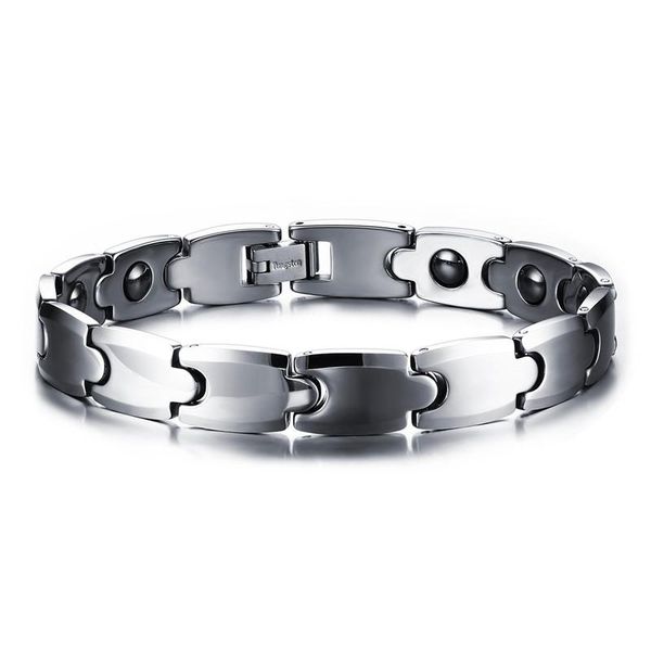 Pulseiras de link jóias simples homens de saúde magnética cinturão puro tungstênio pulseira de aço masculino presente de férias wbrm-001 cadeia