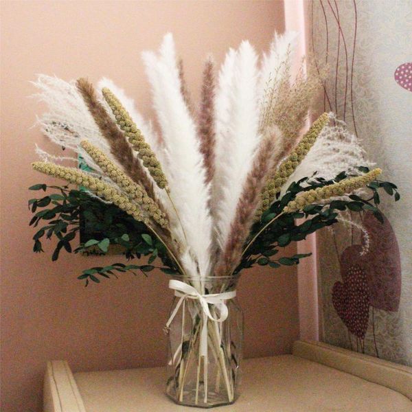 Fiori decorativi Fluffy Dry Pampas Grass Small Pompass per Boho Room Home Farmhouse Decor Wedding Party Pampass Flower Arrangement