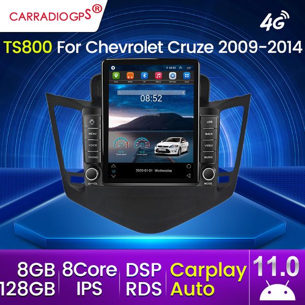 Para Chev Cruze 2009-2014 128G Android 11 IPS Car DVD Radio Radio Multimedia Player GPS Navigation CarPlay Auto 4G IPS RDS DSP