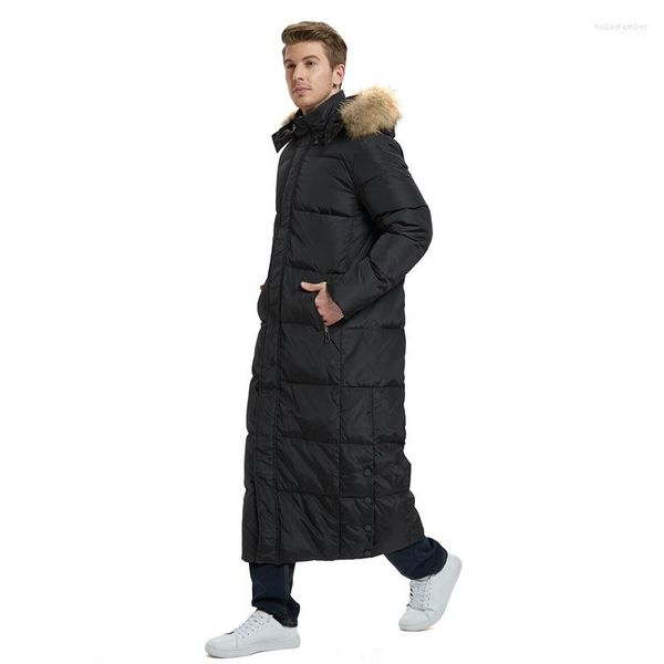 Jaqueta de pato longa masculina dos homens casacos de inverno Parka Real Pur-Collar Snow sobretudo engrossar roupas quentes de alta qualidade S-5xl 2023